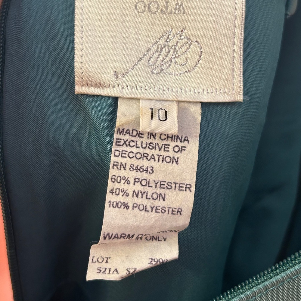 WTOO by Watters and Watters Bridesmaids Dress size 10 Green Women’s - Picture 7 of 9
